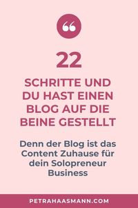 22 Schritte zum eigenen Blog