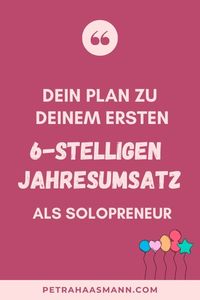 dein 6stelliger Jahresumsatz als Solopreneur Jahresumsatz planen