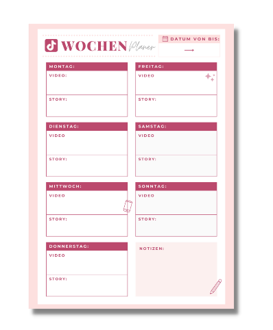 vorlage social media planer tiktok
